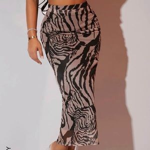 All over print high waist pencil skirt